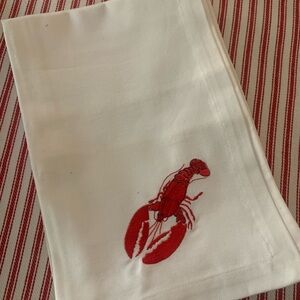 Crate&Barrel White Lobster Cotton Dinner Napkins NWOT